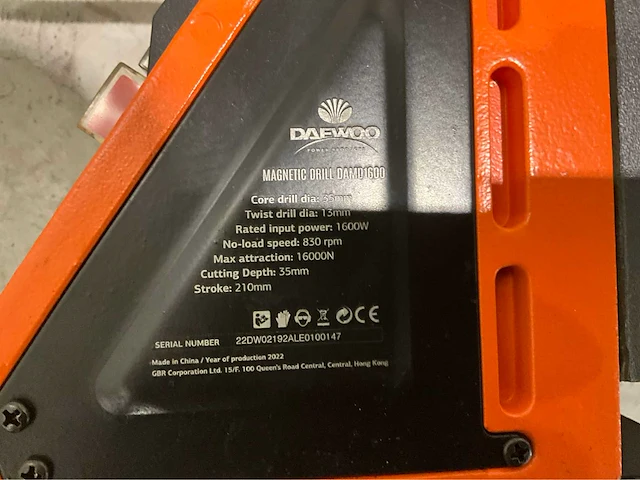Daewoo - 2026 - damd 1600 - magnetische boormachine - afbeelding 3 van  12