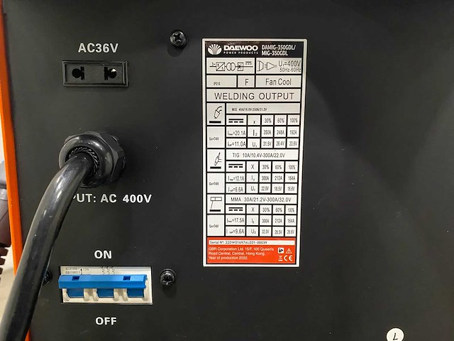 Daewoo - 2026 - daming 350gdl - diverse lasmachines - afbeelding 4 van  16