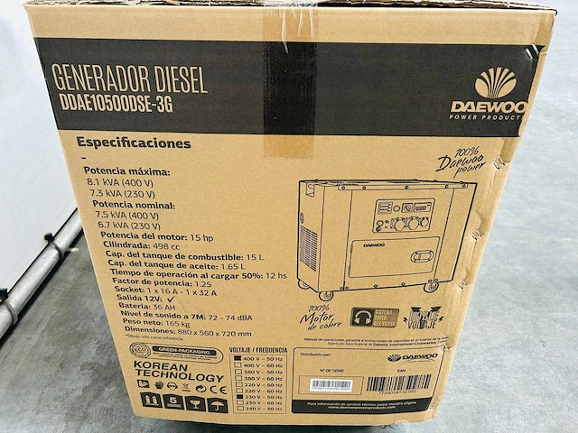 Daewoo - 2026 - ddae10500dse-3g - stroomgenerator 8.1kva (10x) - afbeelding 19 van  20