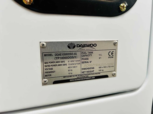 Daewoo - 2026 - ddae10500dse-3g - stroomgenerator 8.1kva (10x) - afbeelding 8 van  20