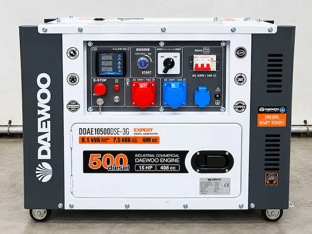 Daewoo - 2026 - ddae10500dse-3g - stroomgenerator 8.1kva - afbeelding 9 van  16