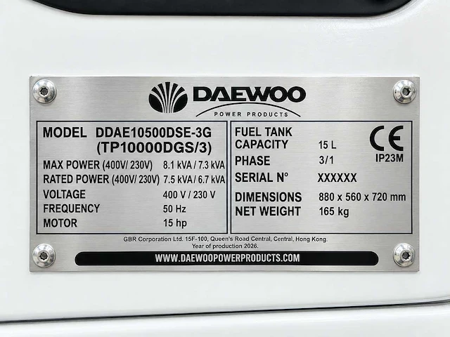Daewoo - 2026 - ddae10500dse-3g - stroomgenerator 8.1kva - afbeelding 14 van  19