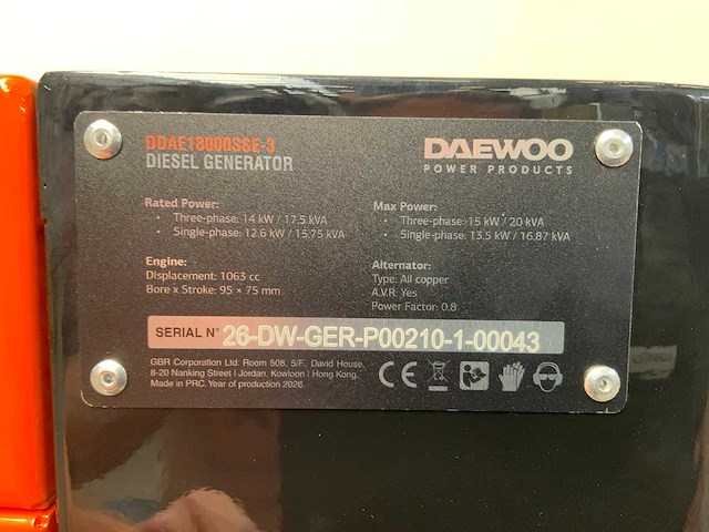 Daewoo - 2026 - ddae18000se-3 - noodstroomaggregaat 20kva - afbeelding 32 van  32