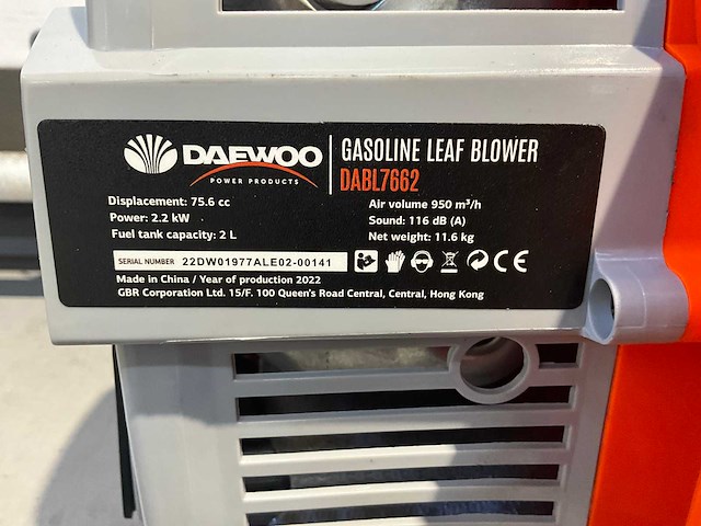 Daewoo - dabl7662 - bladblazer 4-takt - 2,2kw - afbeelding 13 van  16