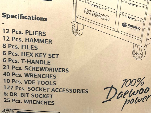 Daewoo - damws267 - 267 delig - gereedschapswagen - afbeelding 9 van  9