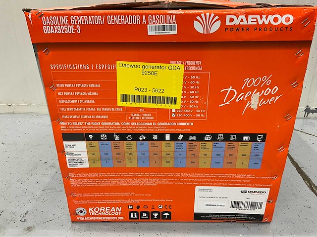 Daewoo - gdax9250e-3 - generator / aggregaat benzine - 2026 - afbeelding 16 van  16