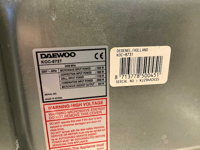 Daewoo - koc-873t - combi-magnetron - afbeelding 5 van  5