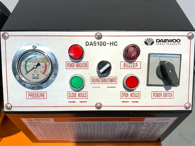 Daewoo da5100-hc - hydraulische slangen pers - krimpbereik: 15-63mm - 3000w - afbeelding 13 van  16