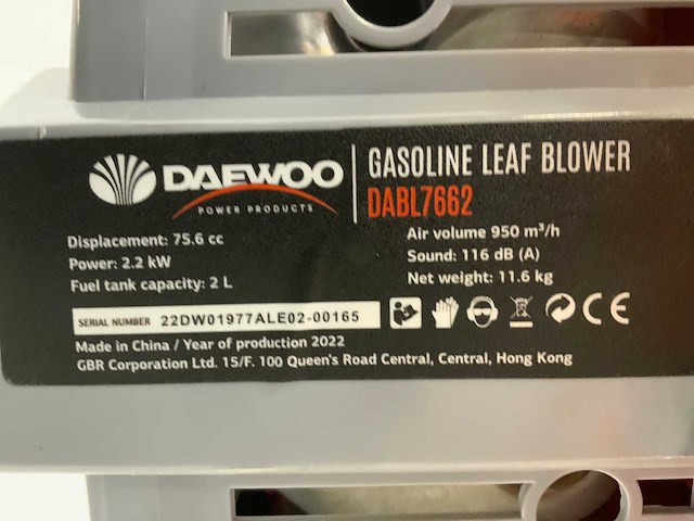Daewoo dabl7662 benzine rugbladblazer - afbeelding 6 van  11