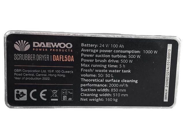 Daewoo dafl50a schrobmachine - afbeelding 3 van  3