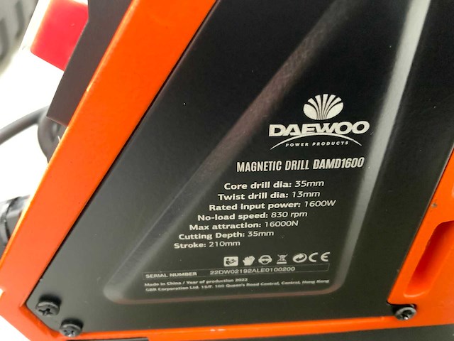 Daewoo damd 1600 magnetische boormachine - afbeelding 10 van  12