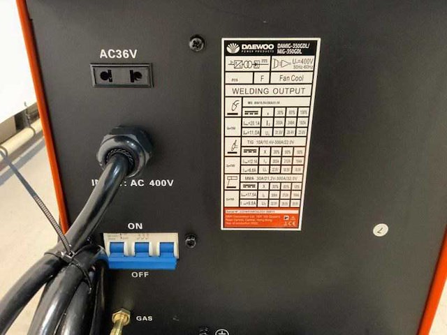 Daewoo damig350gdl & daws-10l - watergekoeld multifunctioneel lasapparaat - afbeelding 9 van  19