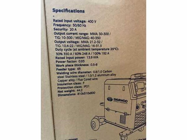 Daewoo damig350gdl & daws-10l - watergekoeld multifunctioneel lasapparaat - afbeelding 10 van  16