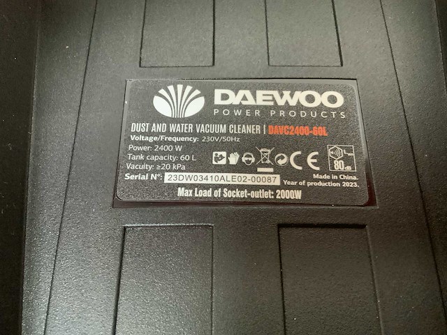 Daewoo davc2400-60l industriële nat- droogstofzuiger - afbeelding 3 van  9