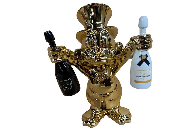 Dagobert duck beeld, lior24, goud met zwarte en witte details - afbeelding 1 van  5