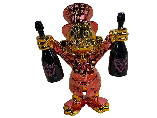 Dagobert duck beeld, lior24, goud / rood en zwart - afbeelding 1 van  4