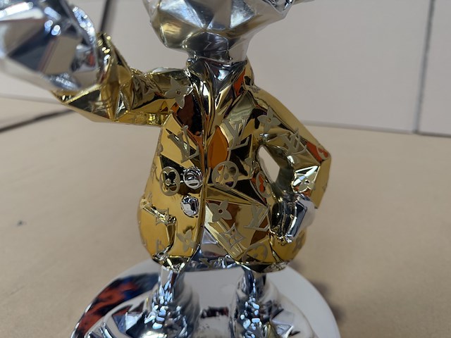 Dagobert duck beeld, lior24, goud / zilver - afbeelding 4 van  7