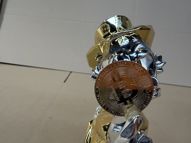 Dagobert duck beeld, lior24, goud / zilver - afbeelding 6 van  7