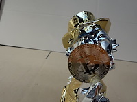 Dagobert duck beeld, lior24, goud / zilver - afbeelding 6 van  7