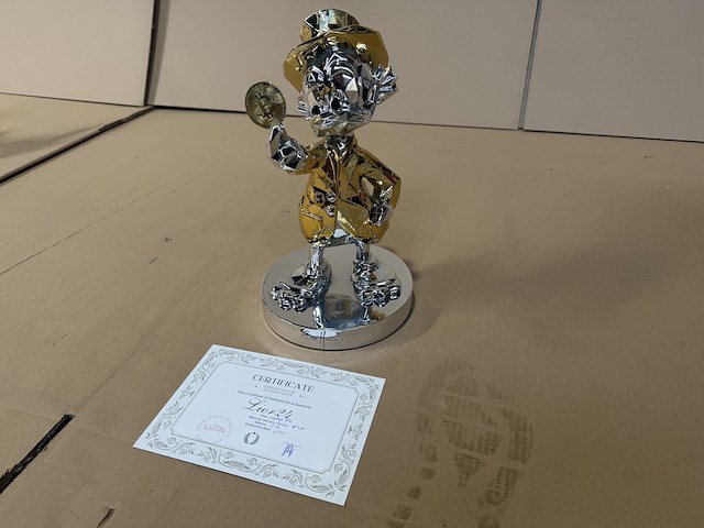 Dagobert duck beeld, lior24, goud / zilver - afbeelding 7 van  7