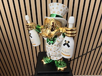 Dagobert duck beeld, lior24, groen/wit/goud - afbeelding 2 van  6