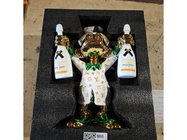 Dagobert duck beeld, lior24, groen/wit/goud - afbeelding 6 van  6