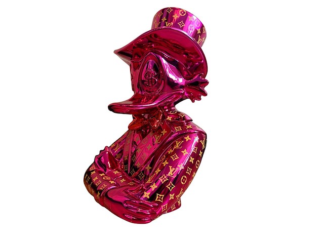 Dagobert duck beeld, lior24, roze - afbeelding 2 van  2
