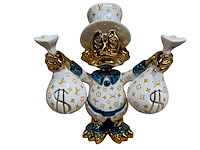 Dagobert duck beeld, lior24, wit, goud en metallic blauw - afbeelding 1 van  4