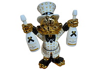 Dagobert duck beeld, lior24, wit / goud / zwart - afbeelding 1 van  4
