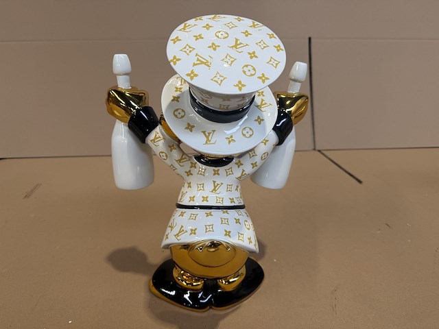 Dagobert duck beeld, lior24, wit / goud / zwart - afbeelding 3 van  4