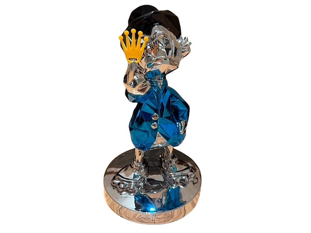 Dagobert duck beeld, lior24, zilver/blauw - afbeelding 1 van  7