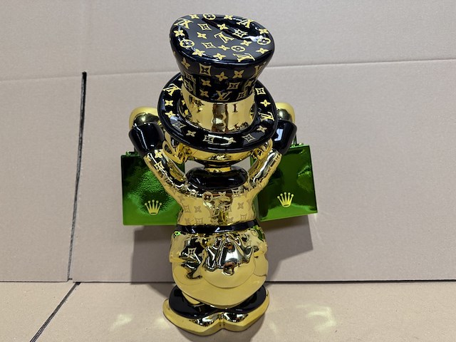 Dagobert duck beeld, lior24, zwart, goud en metallic groen - afbeelding 3 van  4