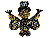 Dagobert duck beeld, lior24, zwart met goudkleurige accenten - afbeelding 1 van  4
