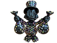 Dagobert duck beeld, lior24, zwart