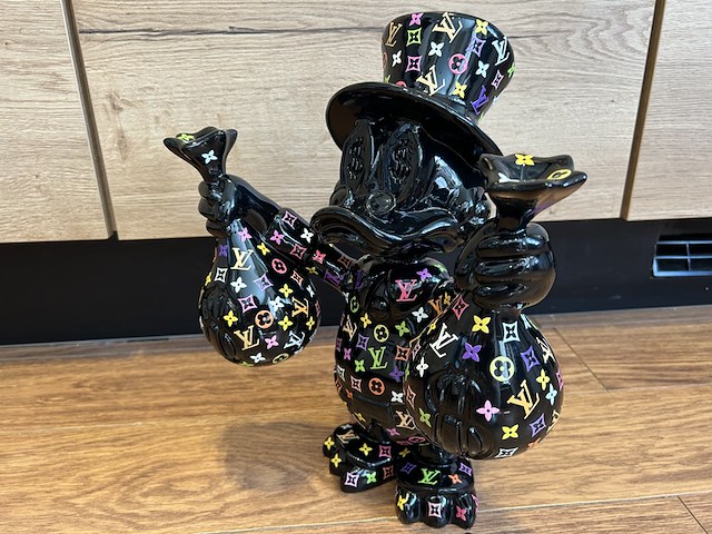 Dagobert duck beeld, lior24, zwart - afbeelding 2 van  4