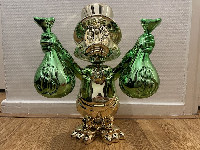 Dagobert duck sculptuur lior24, goud, groen - afbeelding 2 van  9