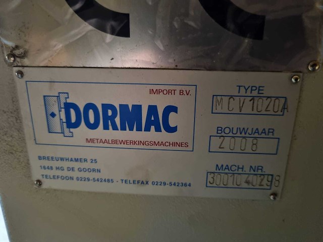 Dahlih - 2008 - mcv 1020 a - cnc freesmachine - afbeelding 3 van  5