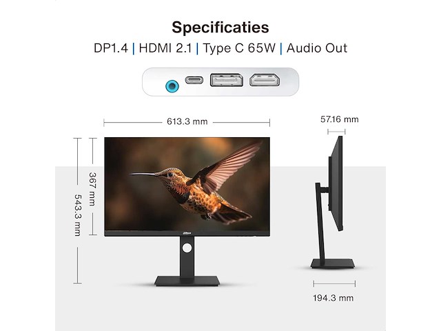 Dahua p301 27” 2560x1440 monitor (2x) - afbeelding 2 van  7