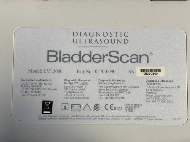 Daignostic ultrasound - bvi 3000 - bladderscan - afbeelding 5 van  6