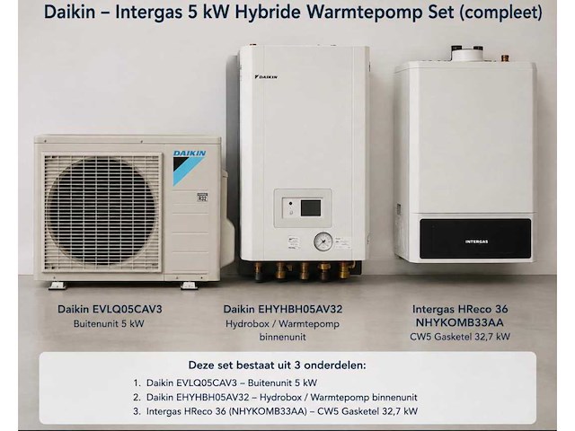 Daikin evlq5cav3 warmtepomp set (3-delig) - afbeelding 1 van  6