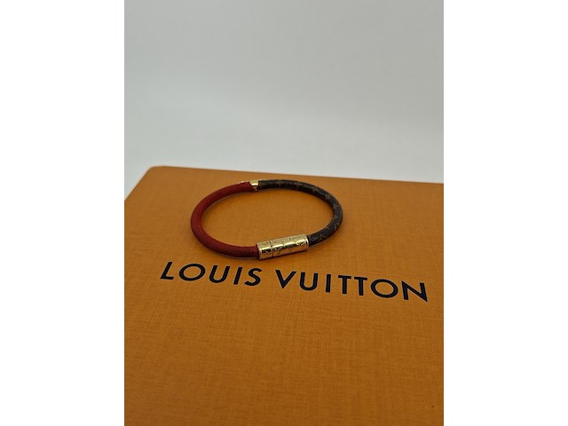 Daily confidential bracelet, louis vuitton, armband, bruin, goud, rood - afbeelding 1 van  7