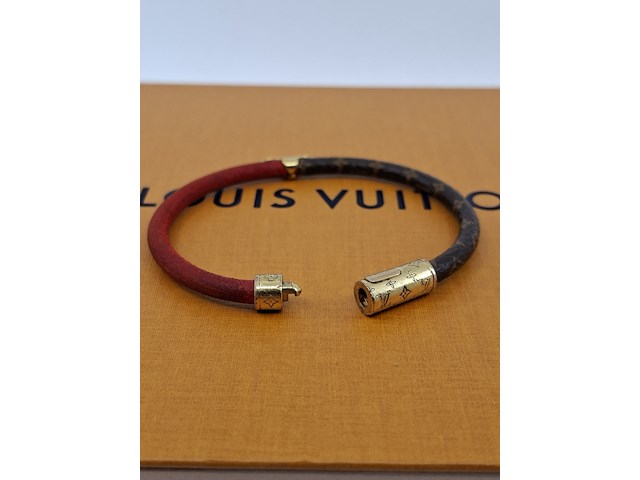 Daily confidential bracelet, louis vuitton, armband, bruin, goud, rood - afbeelding 2 van  7