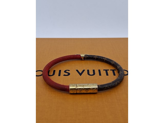 Daily confidential bracelet, louis vuitton, armband, bruin, goud, rood - afbeelding 4 van  7