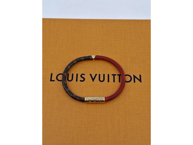 Daily confidential bracelet, louis vuitton, armband, bruin, goud, rood - afbeelding 7 van  7
