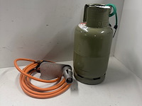 Dakbranderset, sievert, met gasfles