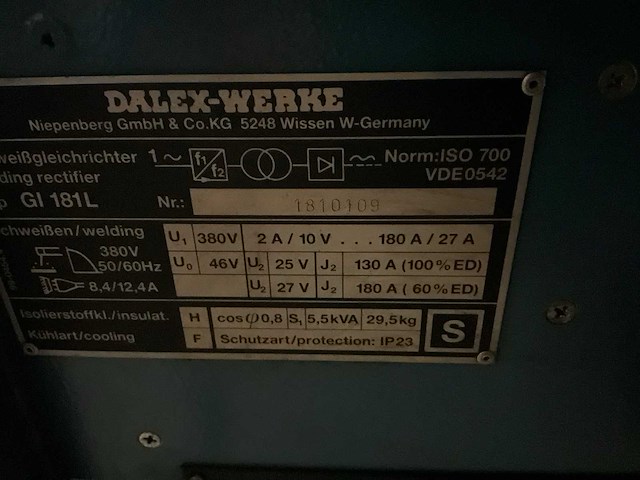 Dalex gi 181l tig lasmachine - afbeelding 6 van  6