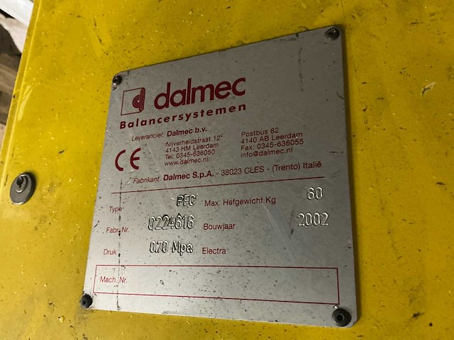 Dalmec - 2002 - pfc manipulator - balanceermachine - afbeelding 7 van  15