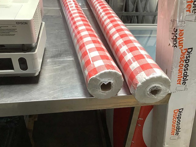 Damast papier - tafelrol - brabants boerenbont - disposable (2x) - afbeelding 2 van  2