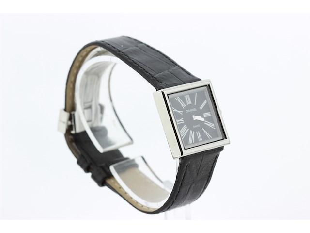 Dames polshorloge, chanel, mademoiselle, zwarte wijzerplaat, ca 2010 - afbeelding 2 van  8