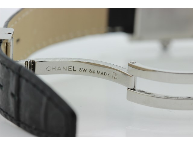 Dames polshorloge, chanel, mademoiselle, zwarte wijzerplaat, ca 2010 - afbeelding 5 van  8